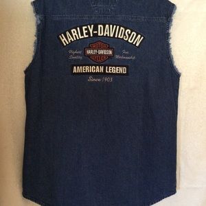 HARLEY-DAVIDSON Men’s Large Jean Snap Down Shirt